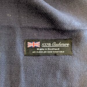 Navy Cashmere Scarf Made in Scotland